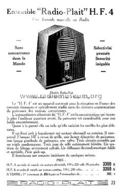 H.F.4; Plait Radio-Plait RP (ID = 2139549) Radio