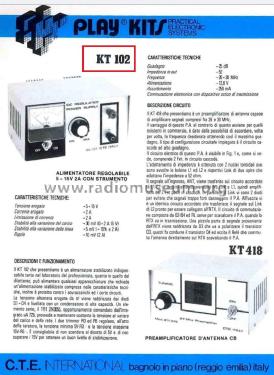 Alimentatore Regolabile KT102; Play Kits - see also (ID = 3041407) Power-S