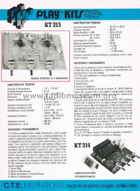 Mixer Stereo a 3 Ingressi KT 213; Play Kits - see also (ID = 2767225) Ampl/Mixer