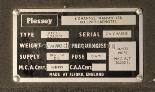 Transmitter-Receiver PTR 61; Plessey; Ilford (ID = 1582675) Commercial TRX