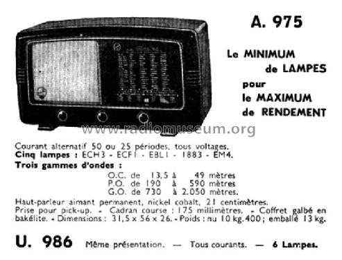 A975; Point Bleu; Paris - (ID = 2538386) Radio