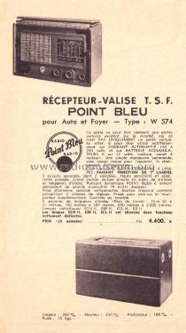 Recepteur-Valise W 574; Point Bleu; Paris - (ID = 3122196) Radio