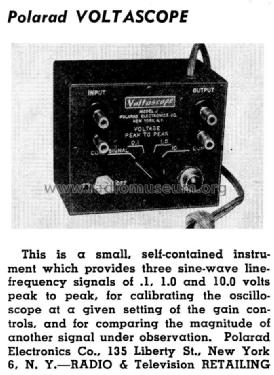 Voltascope model C ; Polarad Electronics (ID = 1322815) Ausrüstung