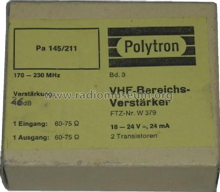 VHF-Bereichsverstärker Pa145/211; Polytron; Bad (ID = 877213) Ampl. HF