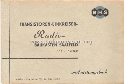Transistoren-Einkreiser-Radio-Baukasten Saalfeld; Polytronic, VEB; ex. (ID = 2073632) Kit