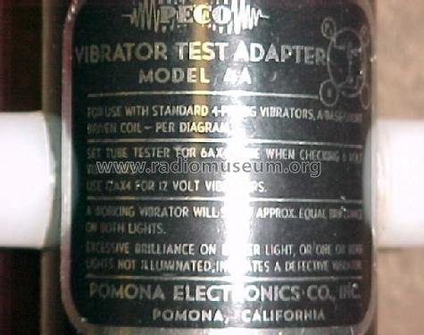 Peco Vibrator Test Adapter 4A; Pomona Electronics (ID = 1289203) Equipment