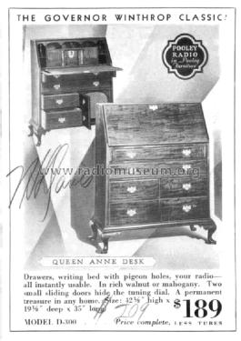 D-300 'Queen Anne Desk' ; Pooley Co.; (ID = 1439765) Radio