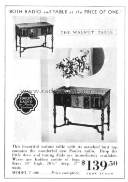 T-400 'The Walnut Table' ; Pooley Co.; (ID = 1439771) Radio