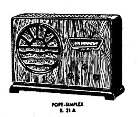 Pope-Simplex P21A; Pope Radio - S.I.P.A (ID = 1407384) Radio