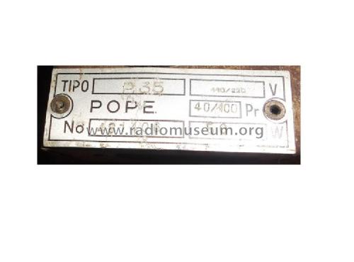 P35; Pope Radio - S.I.P.A (ID = 1742321) Radio