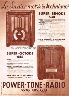 Super-Octode 445; Power-Tone; Paris (ID = 1762031) Radio