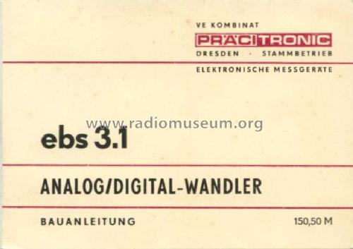 Analog/Digital-Wandler EBS3.1; Präcitronic Dresden, (ID = 1654356) Kit