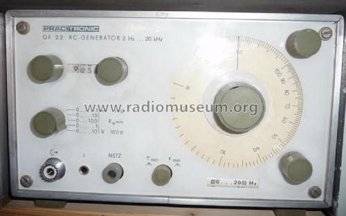 RC-Generator GF 22; Präcitronic Dresden, (ID = 2217389) Equipment