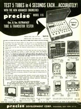 Tube and Transistor Checker 116 ; Precise Development (ID = 2770677) Equipment