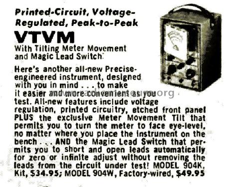 VTVM 904 ; Precise Development (ID = 2770840) Equipment