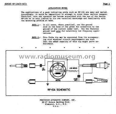 High Frequency Vacuum Tube Test Probe RF-10A; Precision Apparatus (ID = 3083818) Equipment