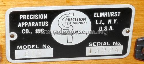 Tube & Battery Tester 612; Precision Apparatus (ID = 2062253) Equipment