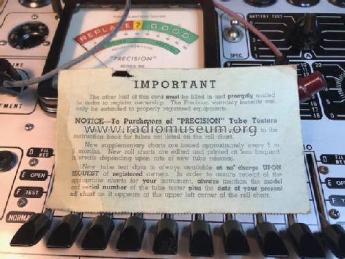 Tube & Battery Tester 612; Precision Apparatus (ID = 2536151) Equipment