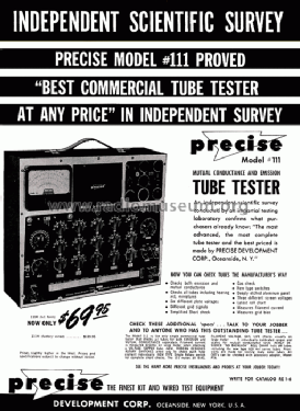 Mutual Conductance and Emission Tube Tester 111K; Precise Development (ID = 474243) Ausrüstung