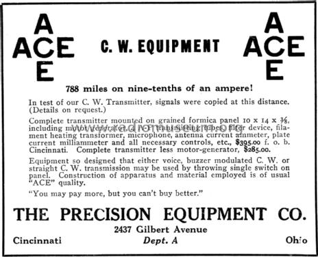 C. W. Equipment ; Precision Equipment (ID = 1281481) Amateur-T