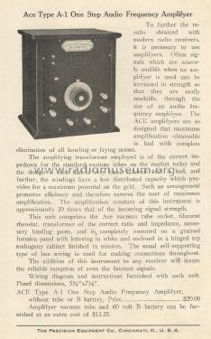 One-Stage Amplifier Type A-1; Precision Equipment (ID = 2961028) Ampl/Mixer