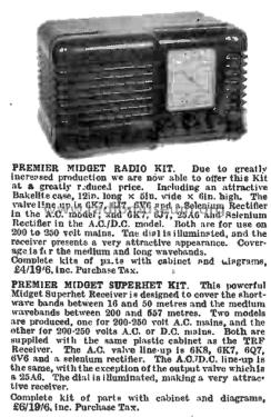 1948 Midget Superhet ; Premier Radio Co. (ID = 3077247) Kit