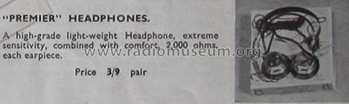 Headphones ; Premier Radio Co. (ID = 1767406) Altavoz-Au