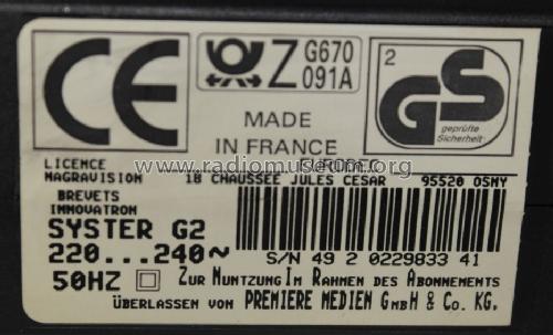 Syster Premiere-Decoder G2; Premiere Medien GmbH (ID = 1653436) DIG/SAT