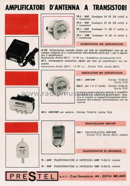 Amplificatori di Antenna TR1-VHF / TR1-UHF / TR2-VHF / TR2-UHF; Prestel Elettronica (ID = 2771132) Ampl. HF