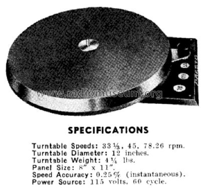 T 18 Record Turntable R Player Presto Recording Corporation