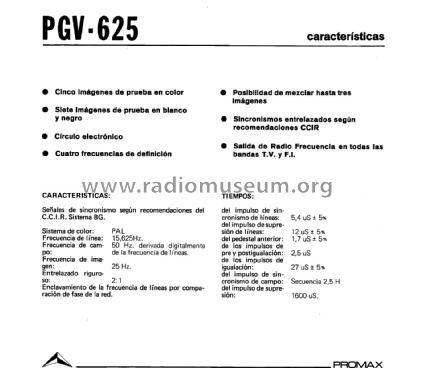 Mira Electrónica PGV-625; Promax; Barcelona (ID = 2283764) Equipment