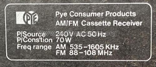 AM/FM Multiplex Receiver Stereo Cassette Recorder 3002/9; Pye Electronics Pty (ID = 3006197) Radio