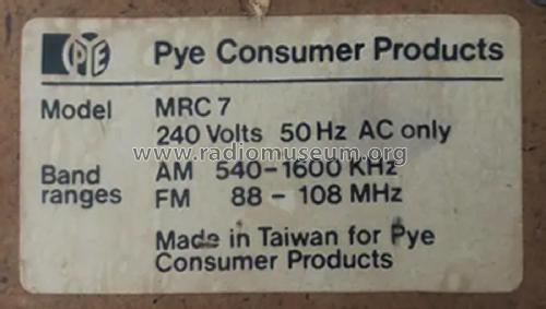 Music Centre MRC-7; Pye Industries Ltd (ID = 2797327) Radio