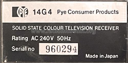 Series 14 14G-4 Ch= PYE-5; Pye Industries Ltd (ID = 3081930) Television