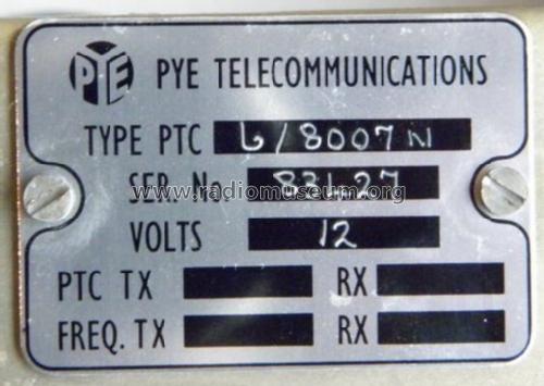 VHF Radio Telephone Ranger PTC8007 Transistor; Pye Ltd., Radio (ID = 1312142) Commercial TRX