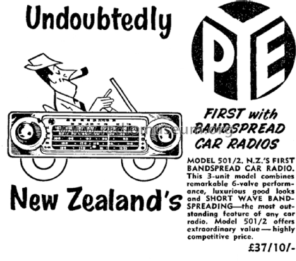 Model 501 PZ501; Pye N.Z. Ltd.; Waihi (ID = 2953557) Car Radio