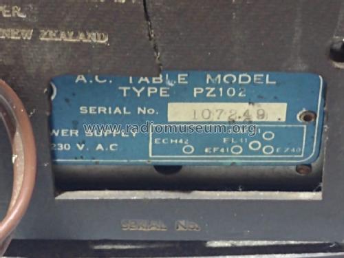 PZ102; Pye N.Z. Ltd.; Waihi (ID = 2855245) Radio