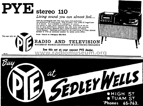 Stereo 110 110SG; Pye N.Z. Ltd.; Waihi (ID = 2951161) Radio