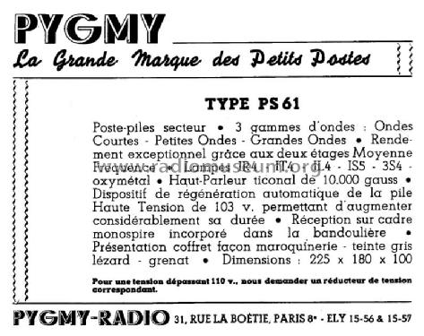 PS61; Pygmy, Ciate-Pygmy (ID = 1561105) Radio