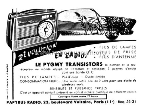 Transistor Ecotron ; Pygmy, Ciate-Pygmy (ID = 1560746) Radio