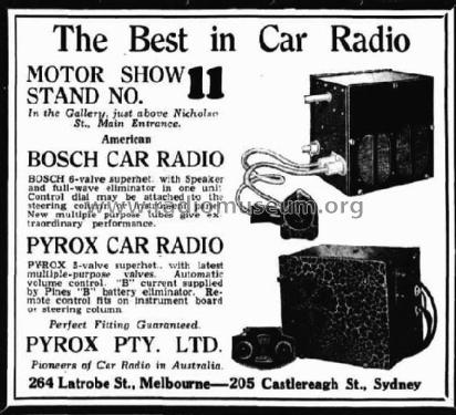 Pyrox Car Radio ; Pyrox Ltd; Melbourne (ID = 1845830) Radio