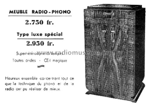 Radio-Phono Meuble Luxe Spécial ; Pyrus-Télémonde, Éts (ID = 1673850) Radio