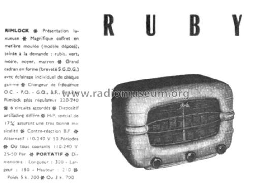 Ruby ; Pyrus-Télémonde, Éts (ID = 1673892) Radio