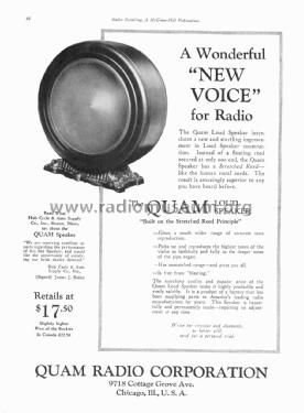 Model 'A' gold/bronze; Quam Radio Corp. (ID = 2853943) Speaker-P