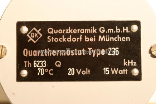 Quarzthermostat 236; Quarzkeramik GmbH, (ID = 2397961) Divers