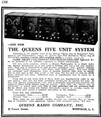 Queens Five Unit System ; Queens Radio Co, Inc (ID = 1154462) Radio