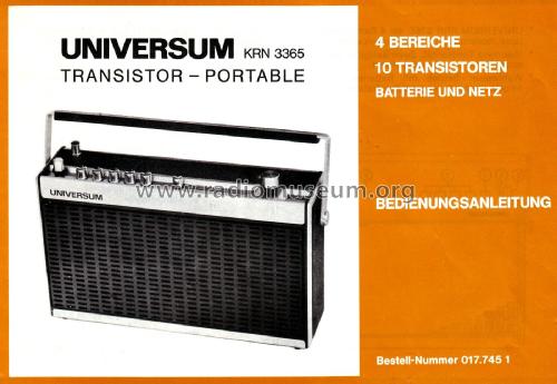 4 Band Transistorradio KRN3365; QUELLE GmbH (ID = 2828253) Radio