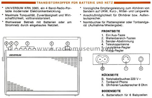4 Band Transistorradio KRN3365; QUELLE GmbH (ID = 2828260) Radio