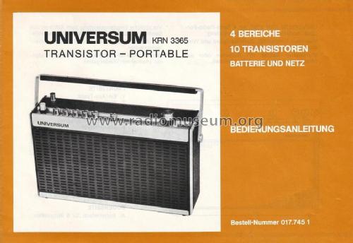 4 Band Transistorradio KRN3365; QUELLE GmbH (ID = 735858) Radio