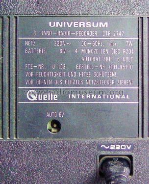 CTR2747; QUELLE GmbH (ID = 1482838) Radio